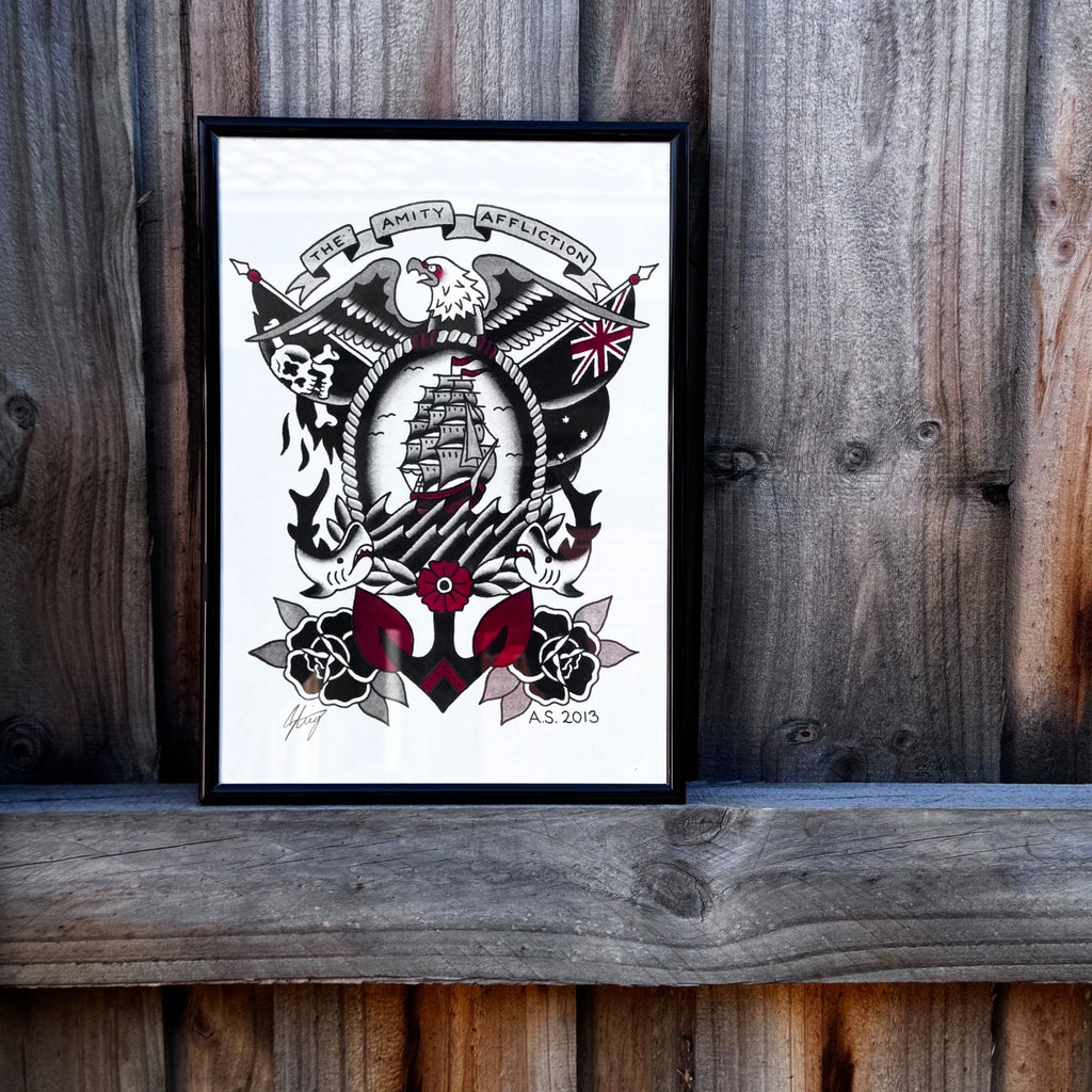 The Amity Affliction trad tattoo art work by Ahren Stringer