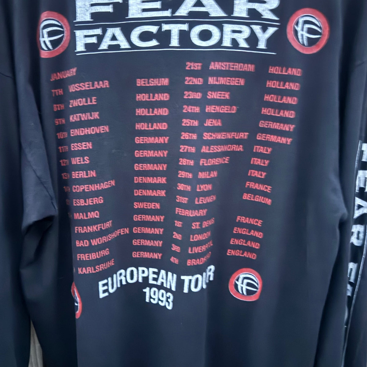 Fear Factory '93 EU Tour long sleeve (4 side)