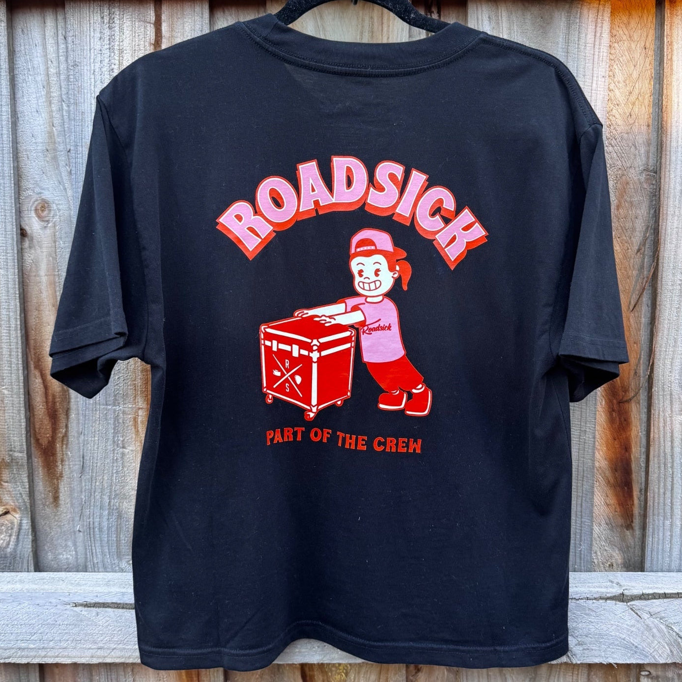 Roadsick Apparel (touring company) women’s boxy crop shirt