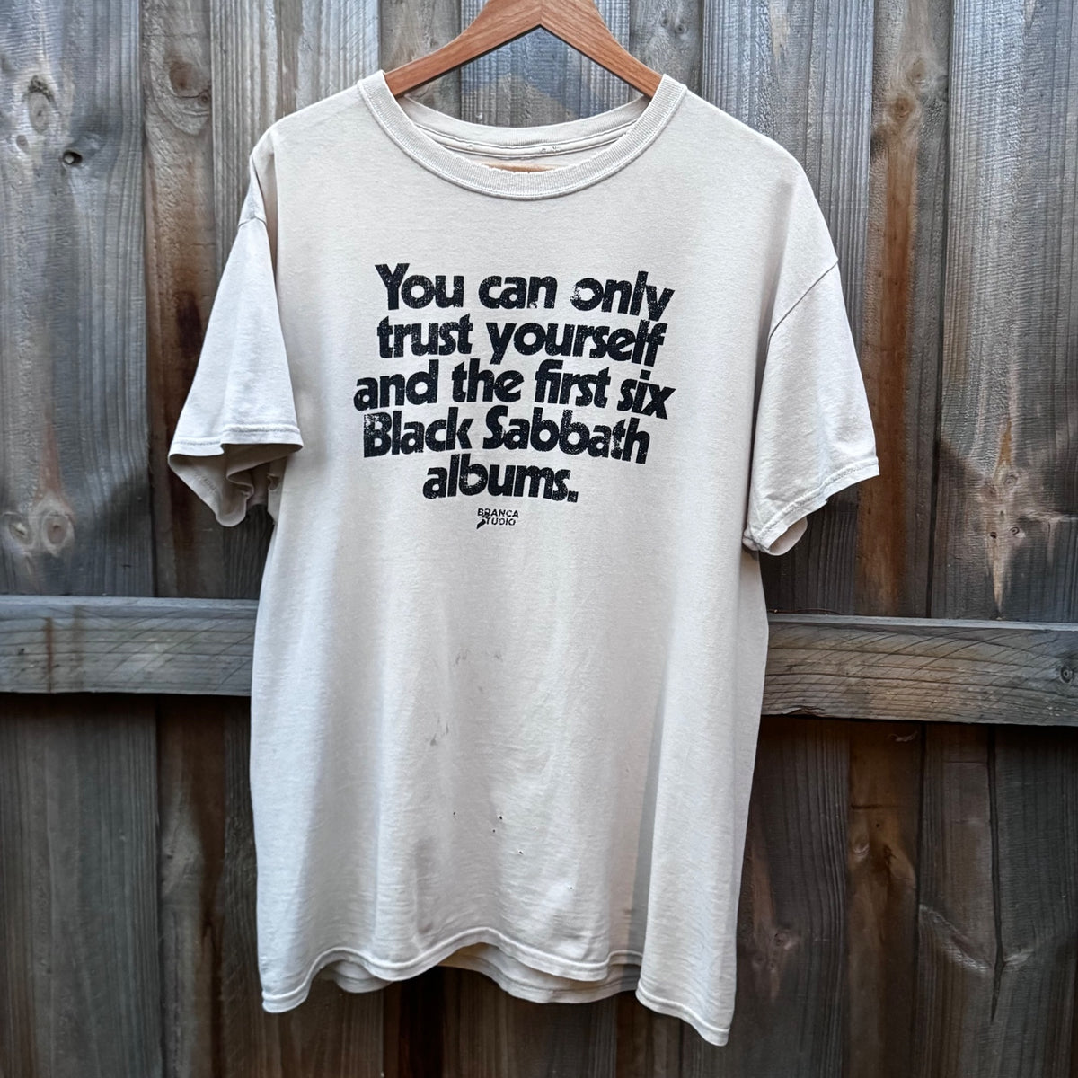 Black Sabbath / Henry Rollins quote / Branca Studio shirt