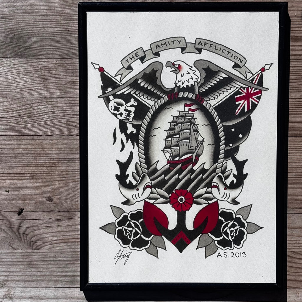 The Amity Affliction trad tattoo art work by Ahren Stringer