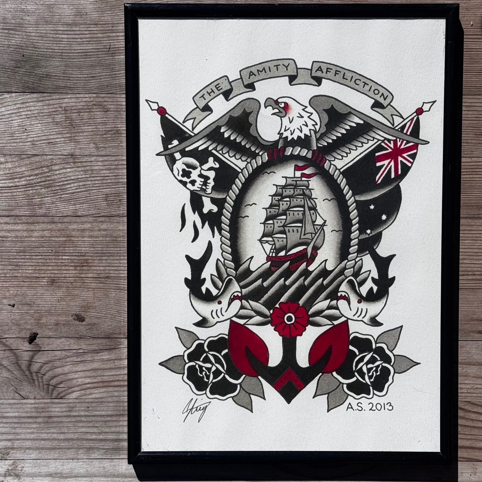 The Amity Affliction trad tattoo art work by Ahren Stringer