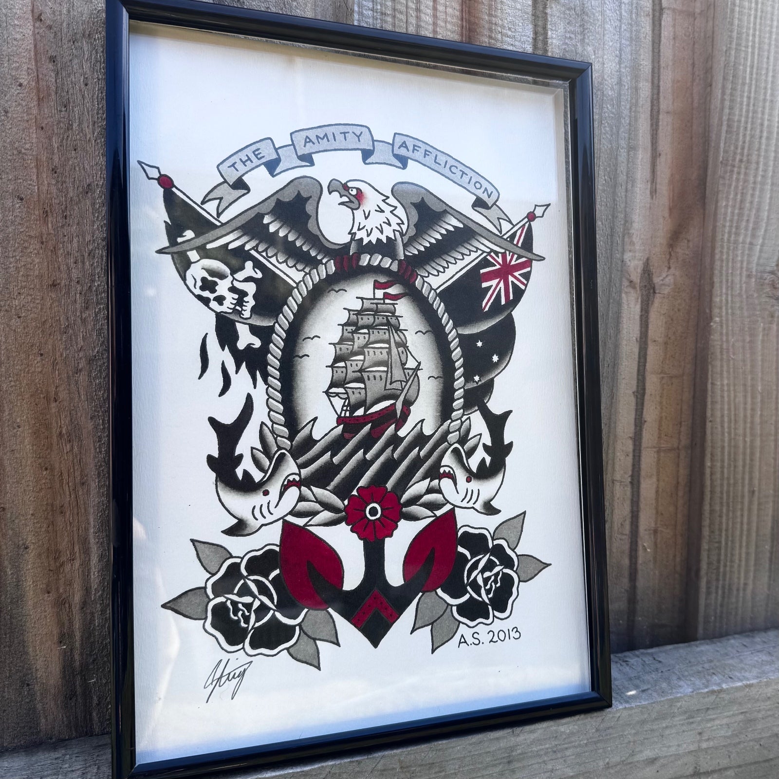 The Amity Affliction trad tattoo art work by Ahren Stringer
